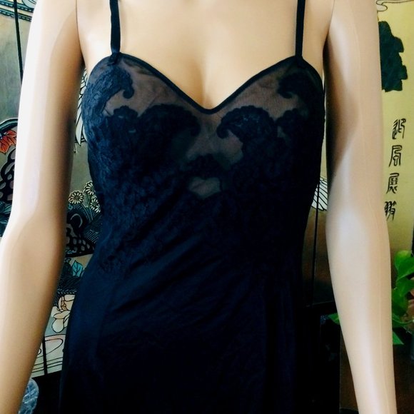 Vintage Black Lace Slip - Picture 1 of 6